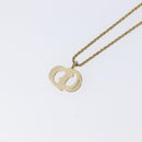 Christian Dior CD Logo Necklace Metal Gold Tone Auth SK165-10