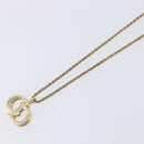 Christian Dior CD Logo Necklace Metal Gold Tone Auth SK165-4