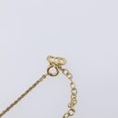 Christian Dior CD Logo Necklace Metal Gold Tone Auth SK165-8