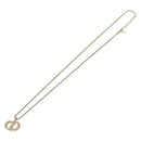 Christian Dior CD Logo Necklace Metal Gold Tone Auth SK165-9