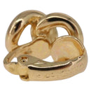 Christian Dior Rhinestone Circle Earring Metal Gold Tone Auth SK170-4