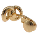 Christian Dior Rhinestone Circle Earring Metal Gold Tone Auth SK171-10