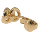 Christian Dior Rhinestone Circle Earring Metal Gold Tone Auth SK171-5