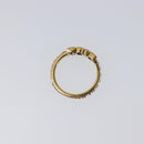 Christian Dior Logo rhinestone Ring Metal Gold Tone Auth SK180-11