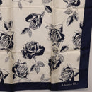 Christian Dior Scarf Silk Navy White Auth SK186-10
