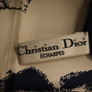Christian Dior Scarf Silk Navy White Auth SK186-13