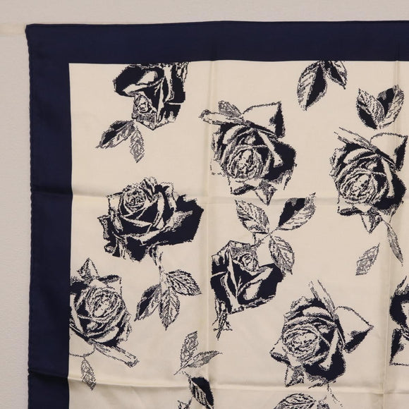 Christian Dior Scarf Silk Navy White Auth SK186