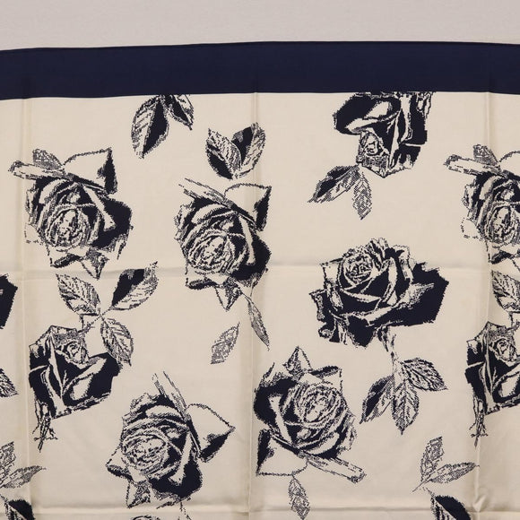 Christian Dior Scarf Silk Navy White Auth SK186