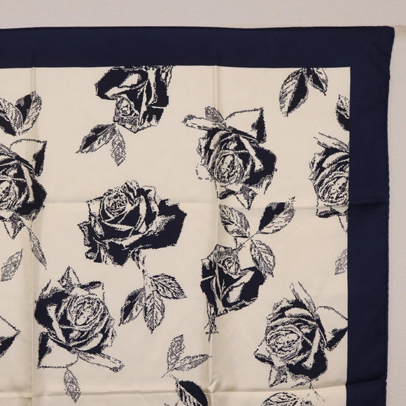 Christian Dior Scarf Silk Navy White Auth SK186