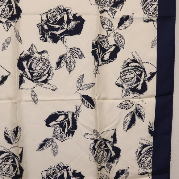Christian Dior Scarf Silk Navy White Auth SK186