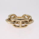 HERMES Charm Ring Metal 2 Set Gold Tone Auth SK203-4