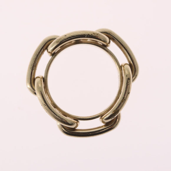 HERMES Charm Ring Metal 2 Set Gold Tone Auth SK203