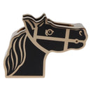 HERMES Quadrije Twilly Ring Metal Gold Tone Black Auth SK204M-3