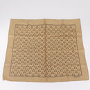 GUCCI Scarf Silk 2 Pieces Set Navy Beige Auth SK205-2