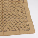 GUCCI Scarf Silk 2 Pieces Set Navy Beige Auth SK205-6