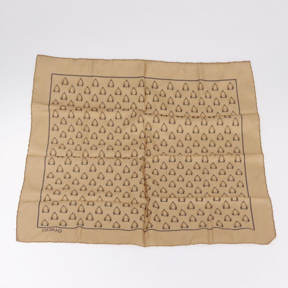 GUCCI Scarf Silk 2 Pieces Set Navy Beige Auth SK205