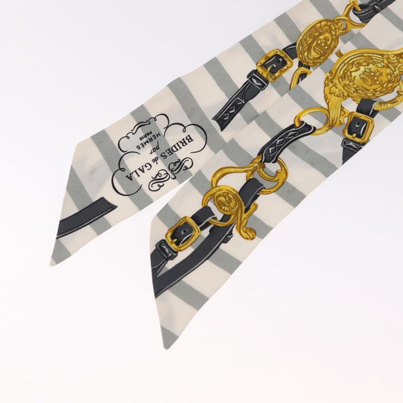 CHANEL Hermes Scarf Necktie 3 Set Purple Khaki CC Auth SK211