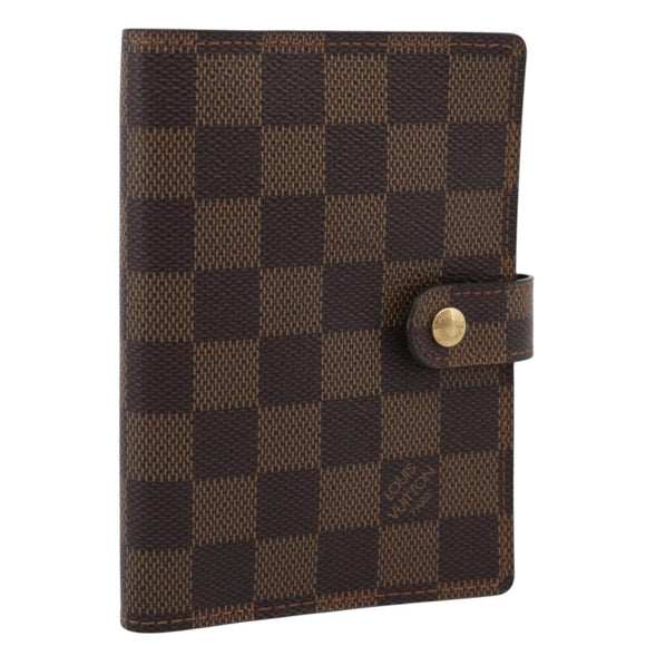 LOUIS VUITTON Damier Ebene Agenda PM Day Planner Cover R20029 LV Auth SK215A