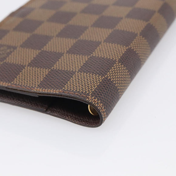 LOUIS VUITTON Damier Ebene Agenda PM Day Planner Cover R20029 LV Auth SK215A