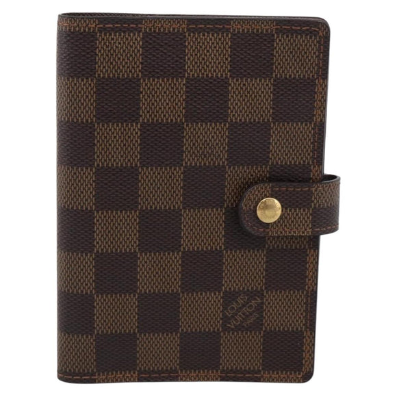 LOUIS VUITTON Damier Ebene Agenda PM Day Planner Cover R20029 LV Auth SK215A