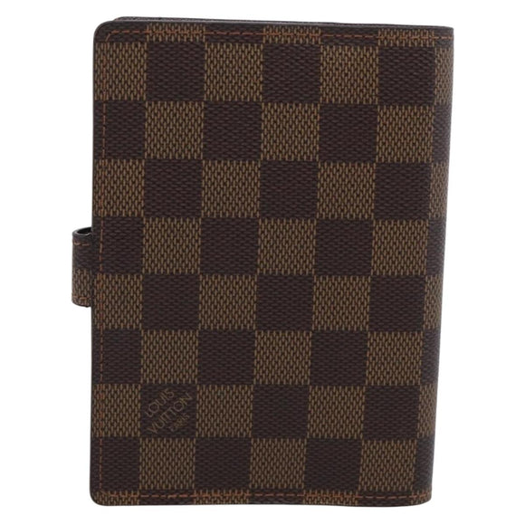 LOUIS VUITTON Damier Ebene Agenda PM Day Planner Cover R20029 LV Auth SK215A
