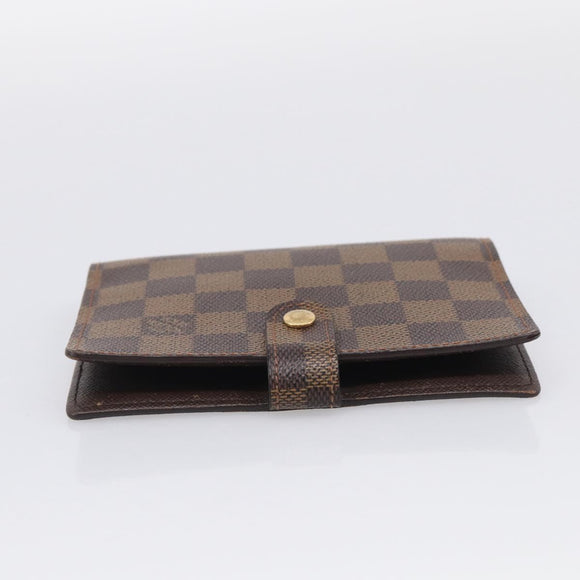 LOUIS VUITTON Damier Ebene Agenda PM Day Planner Cover R20029 LV Auth SK215A