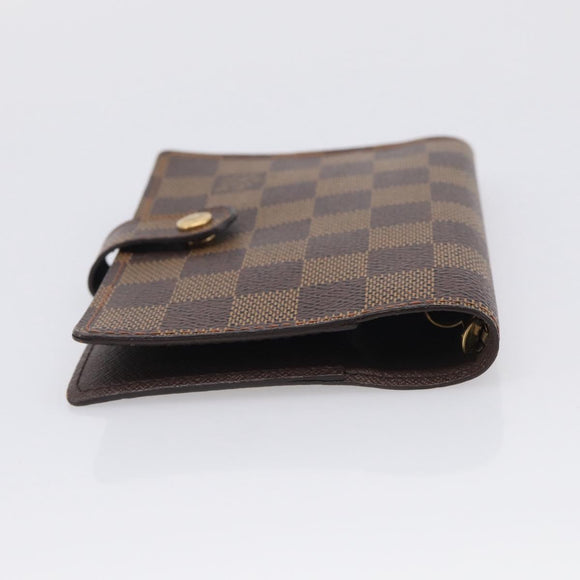 LOUIS VUITTON Damier Ebene Agenda PM Day Planner Cover R20029 LV Auth SK215A