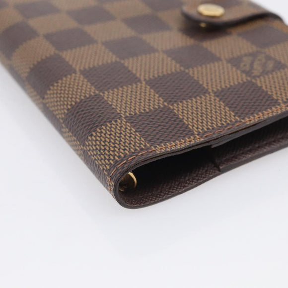 LOUIS VUITTON Damier Ebene Agenda PM Day Planner Cover R20029 LV Auth SK215A