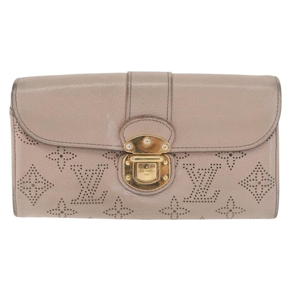 LOUIS VUITTON Mahina Portefeuille Iris Wallet Beige M58094 LV Auth SK262
