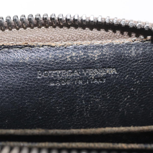 Bottega Veneta INTRECCIATO Coin Purse Leather Black 114075 Auth SK268