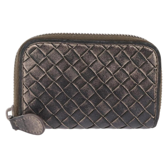 Bottega Veneta INTRECCIATO Coin Purse Leather Black 114075 Auth SK268