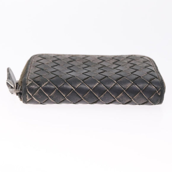 Bottega Veneta INTRECCIATO Coin Purse Leather Black 114075 Auth SK268