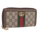 GUCCI GG Offdia Web Sherry Line Long Wallet Beige Red Green 523154 Auth SK277-1