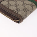 GUCCI GG Offdia Web Sherry Line Long Wallet Beige Red Green 523154 Auth SK277-10