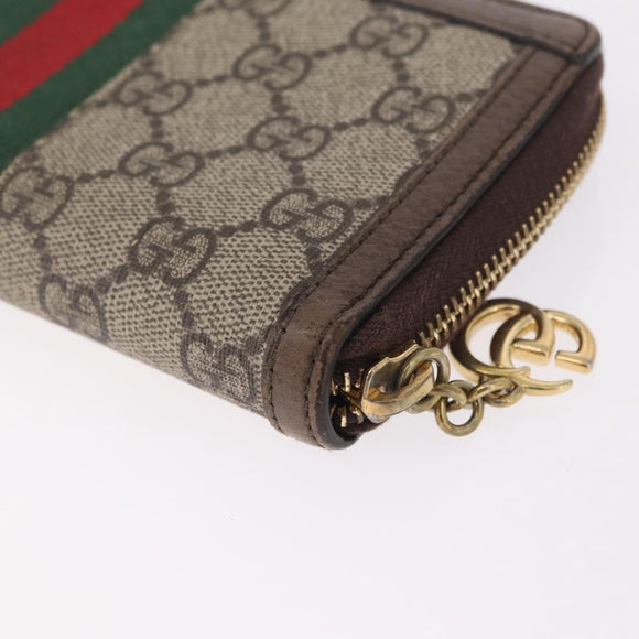 GUCCI GG Offdia Web Sherry Line Long Wallet Beige Red Green 523154 Auth SK277