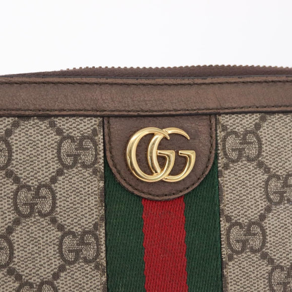 GUCCI GG Offdia Web Sherry Line Long Wallet Beige Red Green 523154 Auth SK277