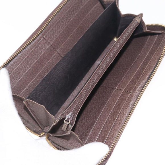 GUCCI GG Offdia Web Sherry Line Long Wallet Beige Red Green 523154 Auth SK277