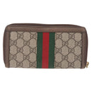 GUCCI GG Offdia Web Sherry Line Long Wallet Beige Red Green 523154 Auth SK277-3