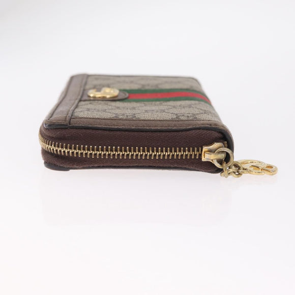 GUCCI GG Offdia Web Sherry Line Long Wallet Beige Red Green 523154 Auth SK277