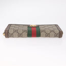GUCCI GG Offdia Web Sherry Line Long Wallet Beige Red Green 523154 Auth SK277-7
