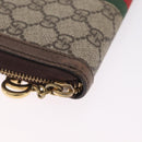 GUCCI GG Offdia Web Sherry Line Long Wallet Beige Red Green 523154 Auth SK277-8