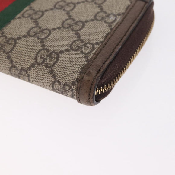 GUCCI GG Offdia Web Sherry Line Long Wallet Beige Red Green 523154 Auth SK277