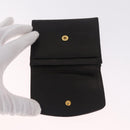CHANEL COCO Mark Coin Purse Lamb Skin Black Gold CC Auth SK285-12