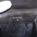 CHANEL COCO Mark Coin Purse Lamb Skin Black Gold CC Auth SK285-14