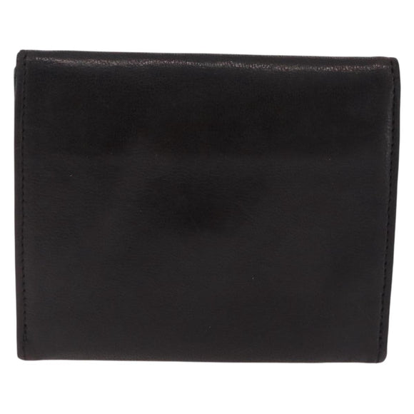 CHANEL COCO Mark Coin Purse Lamb Skin Black Gold CC Auth SK285