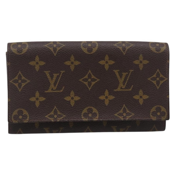 LOUIS VUITTON Monogram Portuen 3 Credit Long Wallet M61818 LV Auth SK297