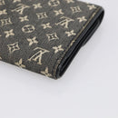 LOUIS VUITTON Monogram Mini Lin Porte Tresor Wallet Black M92445 LV Auth SK308-10