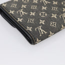 LOUIS VUITTON Monogram Mini Lin Porte Tresor Wallet Black M92445 LV Auth SK308-11