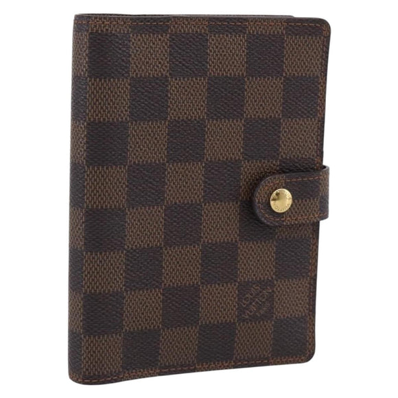 LOUIS VUITTON Damier Ebene Agenda PM Day Planner Cover R20029 LV Auth SK310A