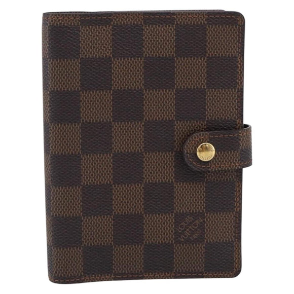LOUIS VUITTON Damier Ebene Agenda PM Day Planner Cover R20029 LV Auth SK310A